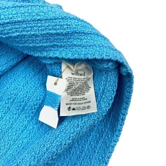 WILFRED Aritzia Phair Halter Dress Sz Large Aqua Blue - Picture 5 of 6